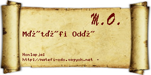 Mátéfi Odó névjegykártya
